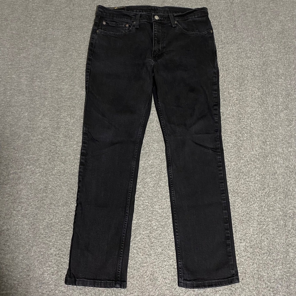 Levis 511 Slim Straight Fit Jeans Mens 34x28 Black Denim Pants City Prep Casual